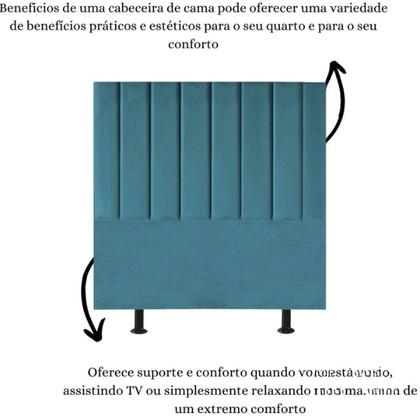 Imagem de Cabeceira Estofada Cama Solteiro 90 cm Sophia Carla Suede