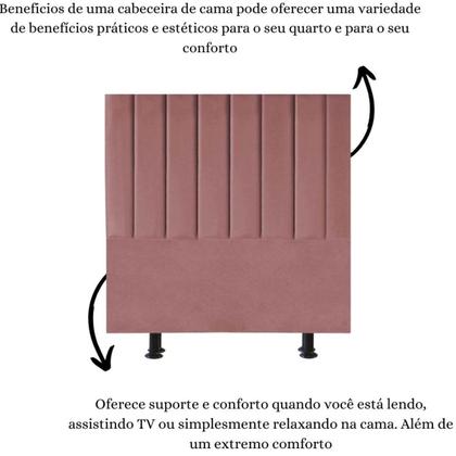 Imagem de Cabeceira Estofada Cama Solteiro 90 cm Sophia Carla Suede
