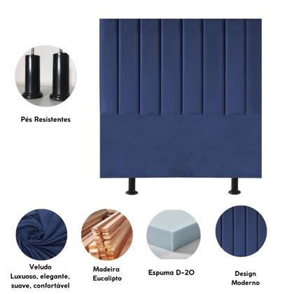 Imagem de Cabeceira Estofada Cama Solteiro Box 100 cm Maya Veludo E Frame