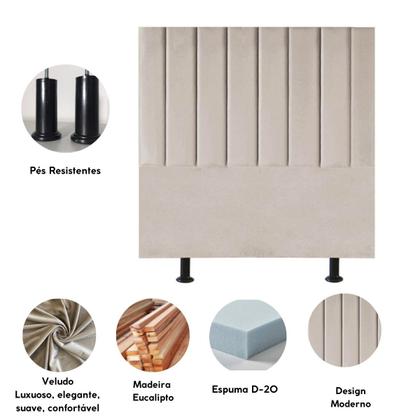 Imagem de Cabeceira Estofada Cama Solteiro Box 100 cm Maya Veludo E Frame