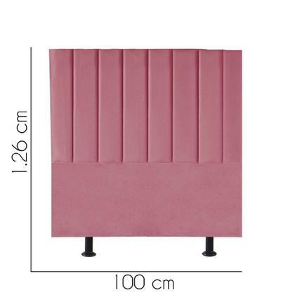 Imagem de Cabeceira Estofada Carla 100 cm Solteiro Quarto para Cama Box Suede Rosa Bebê - KDAcanto Móveis