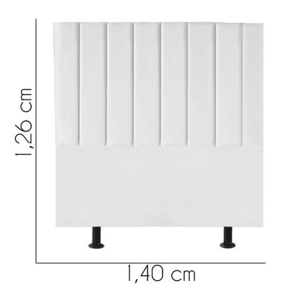Imagem de Cabeceira Estofada Carla 140cm Casal Para Cama Box Quarto material sintético Branco - Gat Magazine