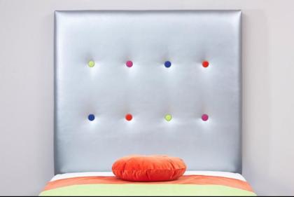 Imagem de Cabeceira Estofada Com Botões Multicores Branco 90X75