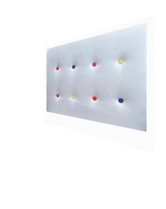 Imagem de Cabeceira Estofada Com Botões Multicores Branco 90X75