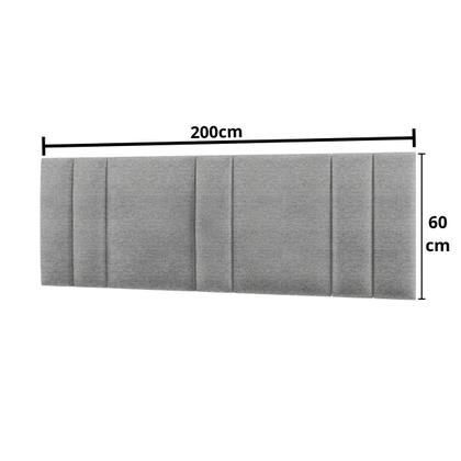 Imagem de Cabeceira Estofada com LED King 200 Linho Linho Cinza