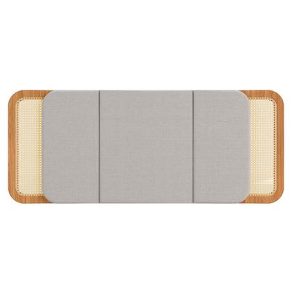 Imagem de Cabeceira Estofada Curve com Tela para Cama Casal/Queen 170x70cm MDF Freijó