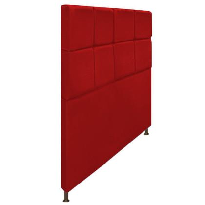 Imagem de Cabeceira Estofada Damares 140 cm para Cama Casal com Botonê  Suede Vermelho