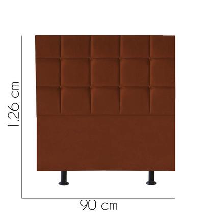 Imagem de Cabeceira Estofada Damares 90 cm Solteiro Quarto para Cama Box Suede Terracota - Damaffê Móveis