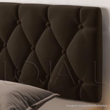 Imagem de Cabeceira Estofada de Cama Box Casal 140 x 55 cm Paris Marrom
