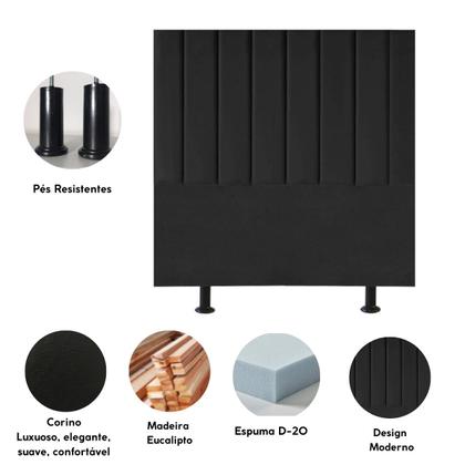 Imagem de Cabeceira Estofada de Cama Casal Box 140 cm Carolina material sintético E Frame