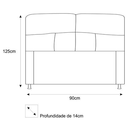 Imagem de Cabeceira Estofada Donna 90 cm para Cama Solteiro  Suede Rosê