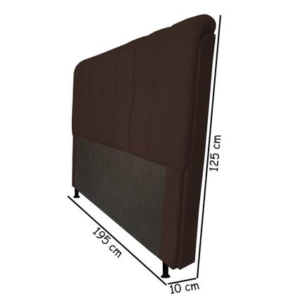 Imagem de Cabeceira Estofada Florença 195 cm Para Cama Box Quarto King Size Luxo Suede Marrom