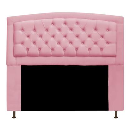 Imagem de Cabeceira Estofada Geovana 195 cm para Cama King Size Com Capitonê Suede Rosa Bebê