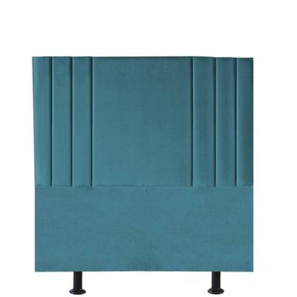 Imagem de Cabeceira Estofada Grécia 100CM Solteiro Suede Azul Turquesa - D A DECOR