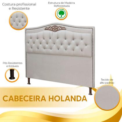 Imagem de Cabeceira Estofada Holanda 1,60 Queen Linho Star Confort