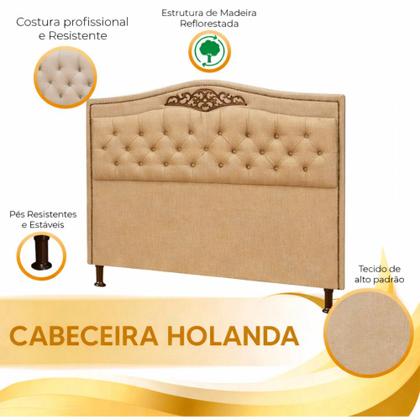 Imagem de Cabeceira Estofada Holanda 1,60 Queen Linho Star Confort