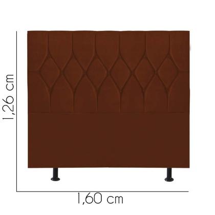 Imagem de Cabeceira Estofada Istambul Capitonê 160 cm Queen Size Quarto para Cama Box Suede Terracota - Damaffê Móveis
