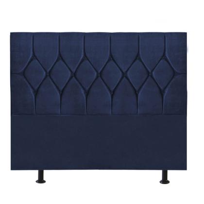 Imagem de Cabeceira Estofada Istambul Capitonê 195cm King Size Box Quarto Suede Azul Marinho - Ahazzo Móveis