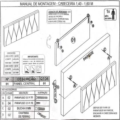 Imagem de Cabeceira Estofada Kelly Cama Queen Size Casal 1,60M Preto