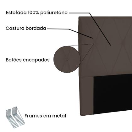 Imagem de Cabeceira estofada king 195cm aquilla marrom