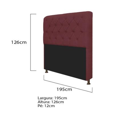 Imagem de Cabeceira Estofada Lady 195 cm Solteiro Com Capitonê Sintético - Amarena Móveis