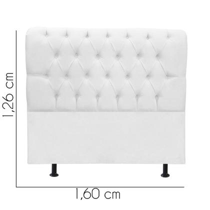 Imagem de Cabeceira Estofada Lady Capitonê 160 cm Queen Size Quarto para Cama Box Suede Branco - Damaffê Móveis