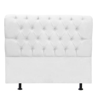 Imagem de Cabeceira Estofada Lady Capitonê 160 cm Queen Size Quarto para Cama Box Suede Branco - Damaffê Móveis
