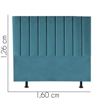 Imagem de Cabeceira Estofada Líbia 160CM Queen Suede Azul Turquesa - D A DECOR