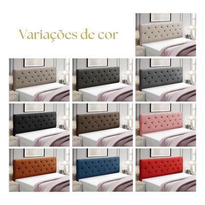 Imagem de Cabeceira Estofada Madeira Cama Box Solteiro Realeza
