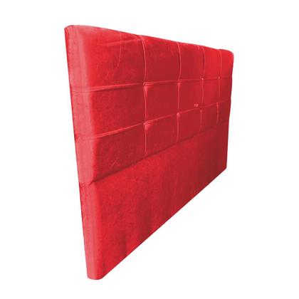 Imagem de Cabeceira Estofada Mel com Botonê para Cama Box Casal 140cm material sintético Vermelho