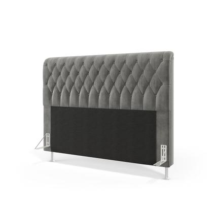 Imagem de Cabeceira Estofada para Cama Box Bellatrix 160 para Cama Queen Sued Cinza Aradecor