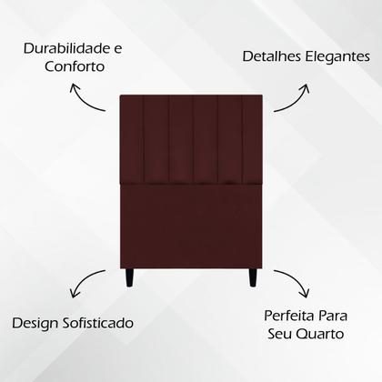 Imagem de Cabeceira Estofada Para Cama Box De Solteiro Elen Suede 90 cm