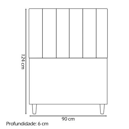 Imagem de Cabeceira Estofada Para Cama Box De Solteiro Elen Suede 90 cm