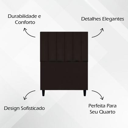 Imagem de Cabeceira Estofada Para Cama Box De Solteiro Elen Suede 90 cm