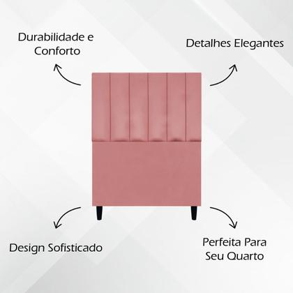 Imagem de Cabeceira Estofada Para Cama Box De Solteiro Elen Suede 90 cm