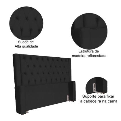 Imagem de Cabeceira Estofada Para Cama Box Emma Suede Cores - DS Estofados