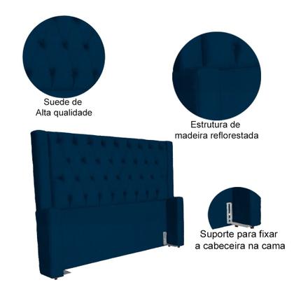 Imagem de Cabeceira Estofada Para Cama Box Emma Suede Cores - DS Estofados