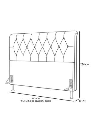 Imagem de Cabeceira Estofada Para Cama Box Sirius 160 Para Cama Queen Suede Azul Marinho Aradecor