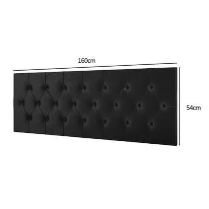 Imagem de Cabeceira Estofada Para Cama Casal Box Queen 1,60 Quarto Moderno Paris com Captonê - Preto - RPM Móveis