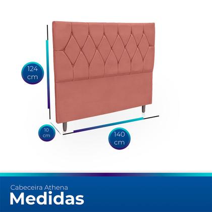 Imagem de Cabeceira Estofada para Cama de Casal 140 Athena Suede