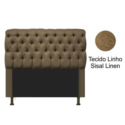 Imagem de Cabeceira Estofada Paris Cama Box Casal 140 Cm Com Capitonê Quarto Suede Sisal - JS