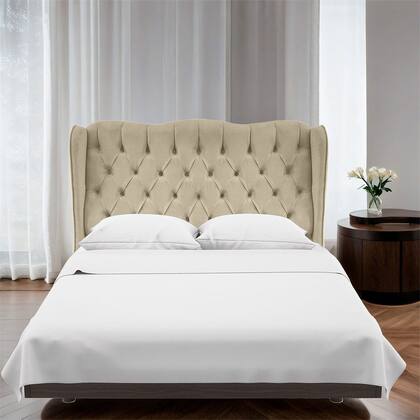 Imagem de Cabeceira Estofada Queen 170cm Aurora Suede Bege Claro