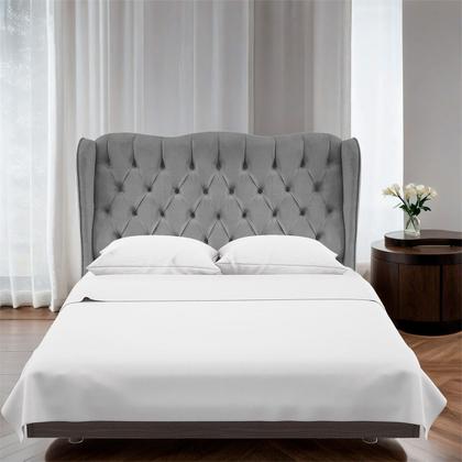 Imagem de Cabeceira Estofada Queen 170cm Aurora Suede Cinza Claro