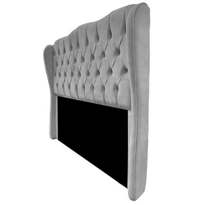 Imagem de Cabeceira Estofada Queen 170cm Aurora Suede Cinza Claro