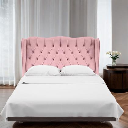 Imagem de Cabeceira Estofada Queen 170cm Aurora Suede Rosa Bebê