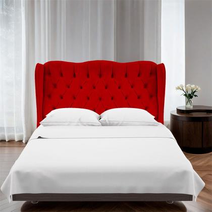 Imagem de Cabeceira Estofada Queen 170cm Aurora Suede Vermelho
