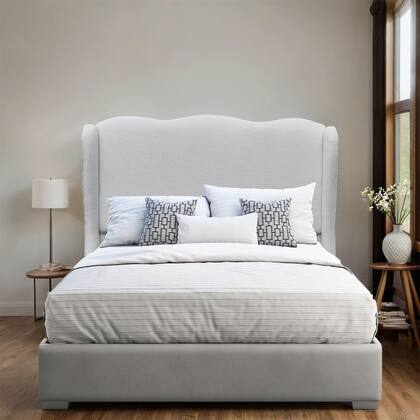 Imagem de Cabeceira Estofada Queen 172cm para Cama Essenza Suede Off White