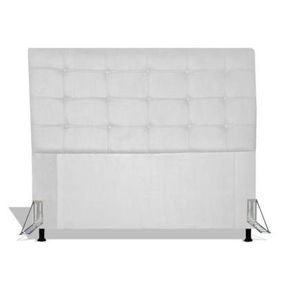 Imagem de Cabeceira Estofada Rubi 90 cm Para Cama Box Quarto Solteiro Sintético Branco