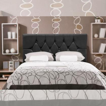 Imagem de Cabeceira Estofada Solteiro 90 cm Geovana Suede Cinza Escuro