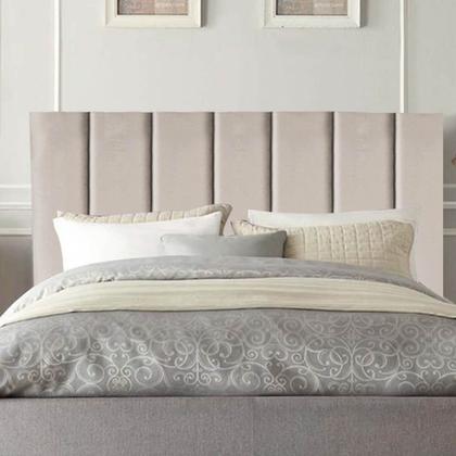 Imagem de Cabeceira Estofada Solteiro 90CM Cora Suede Bege - D A DECOR
